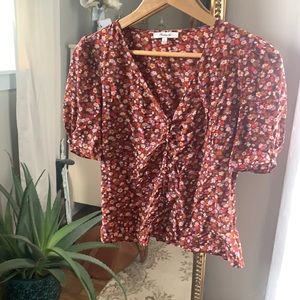 Madewell floral silk top